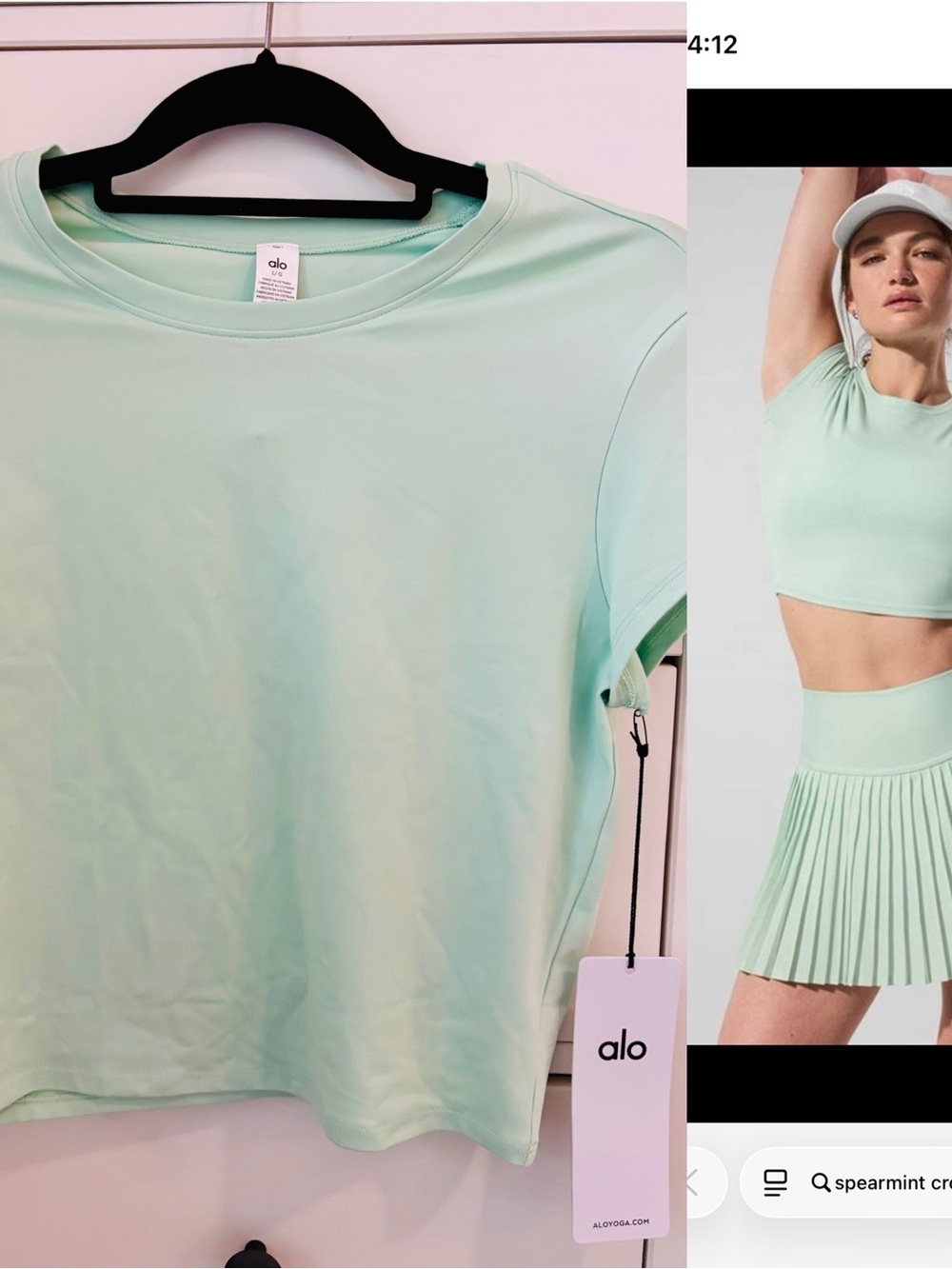 Alo Spearmint Crop Top